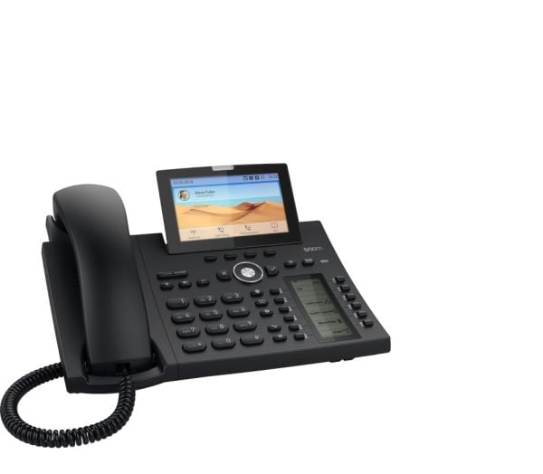 snom D385N - VoIP-telefon med nummerpresentation - 3-riktad samtalsförmåg - SIP, RTP, RTCP, RTCP-XR, SIPS, SRTP, SRTCP, ICE, SIP over TLS - svartblå