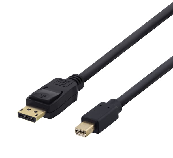 DELTACO - DisplayPort-kabel - DisplayPort (hann) til Mini DisplayPort (hann) - DisplayPort 1.2 - 3 m - 4K 30Hz støtte - svart
