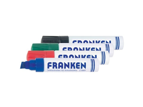 FRANKEN Jumbo - Markering - för flipdiagram - svart, röd, blå, grön - pigmentbläck - 4-12 mm - bred (paket om 4)