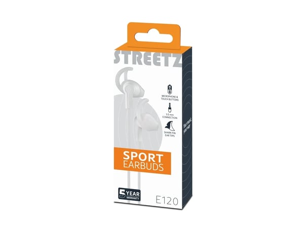 Streetz HL-W101, Koblet med ledninger (ikke trådløs), Samtaler/musikk, 20 - 20000 Hz, 20 g, Hodesett, Hvit