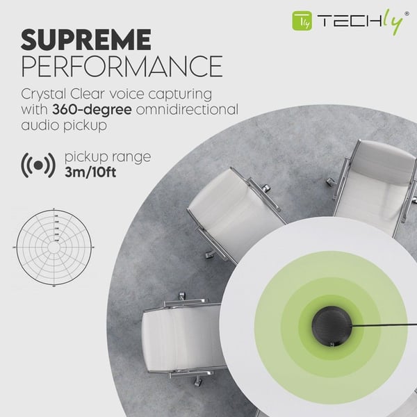 Techly ICC SH-21, Konferensmikrofon, -40 dB, 100 - 16000 hz, 60 dB, 110 dB, Rundtagande