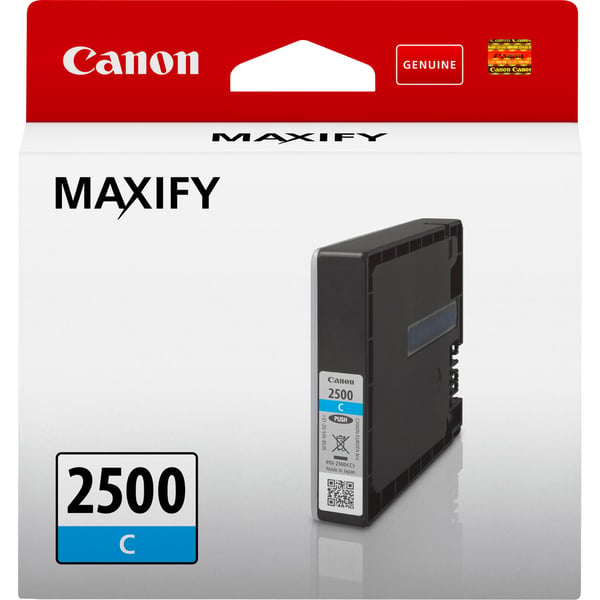 Canon PGI-2500 C - 9,6 ml - syaani - alkuperäinen - mustesäiliö - MAXIFY iB4050, iB4150, MB5050, MB5150, MB5150, MB5150, MB5155, MB5350, MB5450, MB...