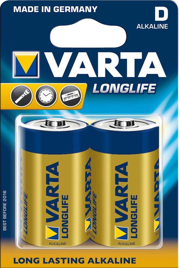 Varta Longlife 04120 - Batteri 2 x D - Alkalisk