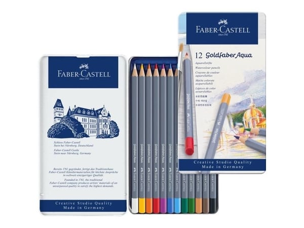 Faber-Castell GOLDFABER Aqua - akvarellikynä - valikoituja värejä (12 kpl)