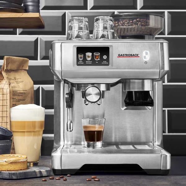 Gastroback Design Espresso Barista Touch, Espressomaskin, 2 l, Kaffe bønner, Kaffe pute, Malt kaffe, Innebygd kaffekvern, 1600 W, Rustfritt stål