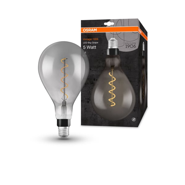 Vintage 1906 LED-kierrekantainen 5 W 818, 110 lumenia, E27, savu