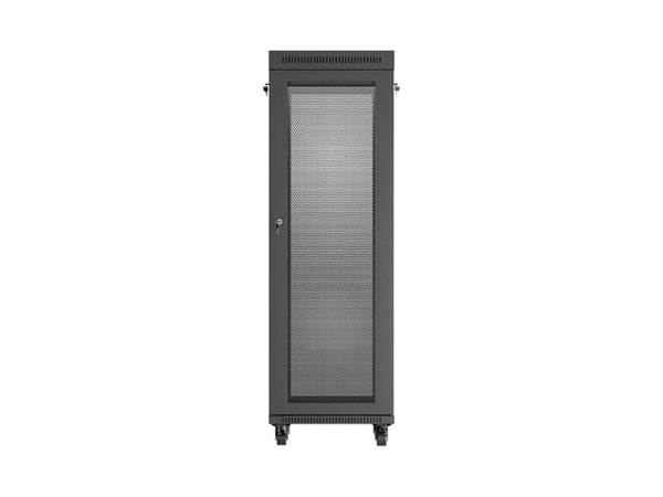 Lanberg FF01 series - Rack skåp - 600 x 600, platt paket, med nät dörr, LCD - med LCD-skärm, termostat, 2 kylfläktar - fristående, golvstående - sv...