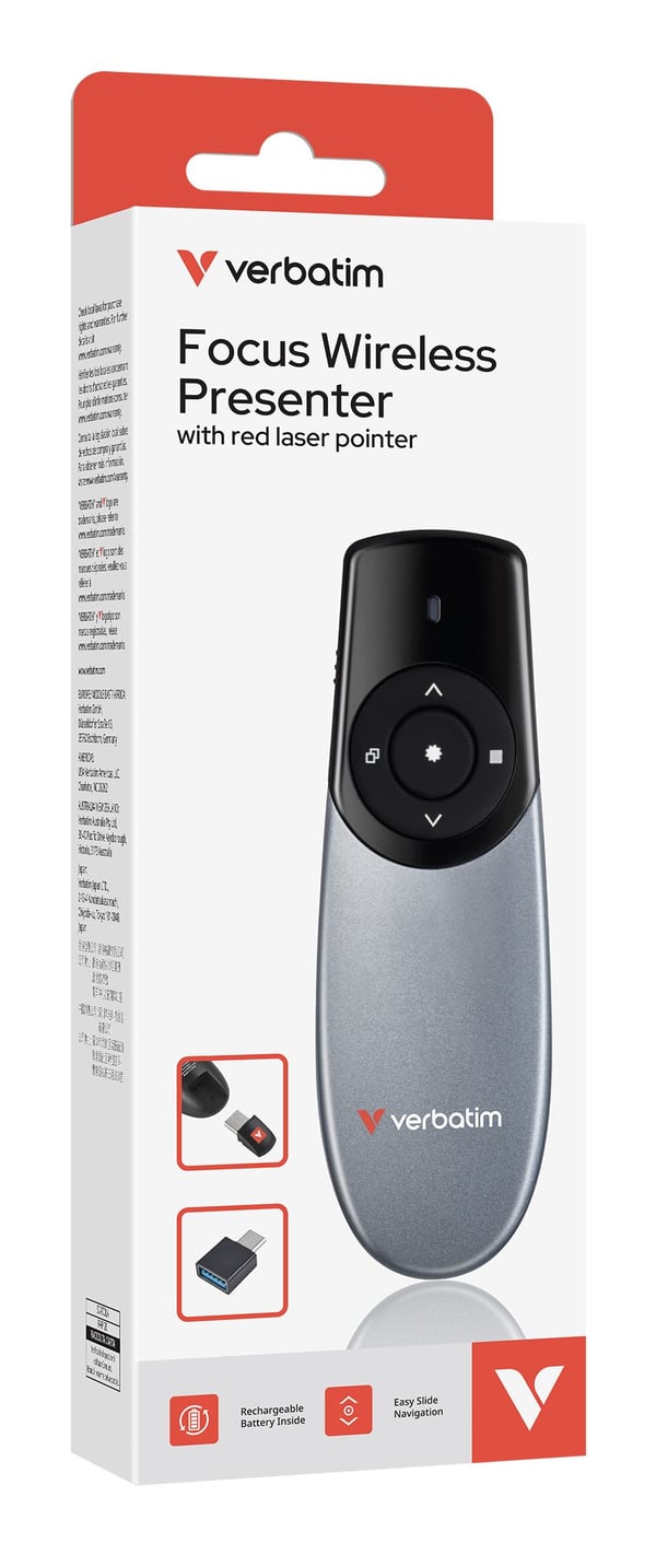 Verbatim 32365, RF, USB, 30 m, Svart, Sølv