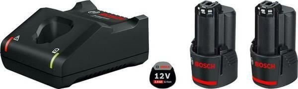Bosch 12-V-batteripakke med 2 stk. 3,0 Ah og lader GAL 12V-40