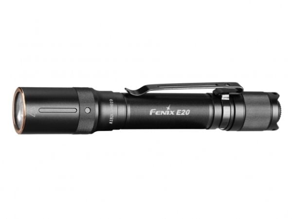 Fenix E20 V2.0 -taskulamppu 350 lm AA IP68, musta