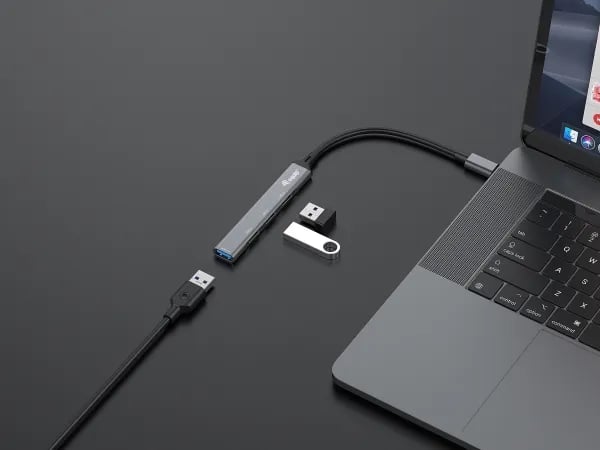Equip 128961, USB 3.2 Gen 1 (3.1 Gen 1) Type-C, USB 2.0, USB 3.2 Gen 1 (3.1 Gen 1) Type-A, 5000 Mbit/s, Svart, Grå, Aluminium, 0,15 m