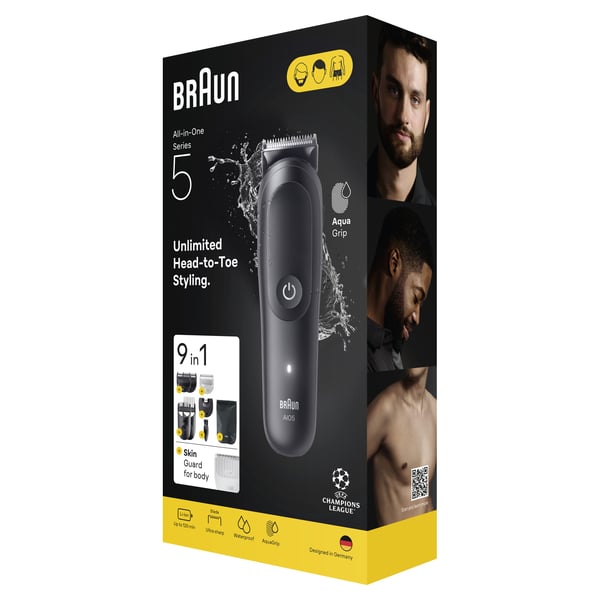 Braun Series 5 AIO5540 9-in-1-monitoimitrimmeri, valikoima