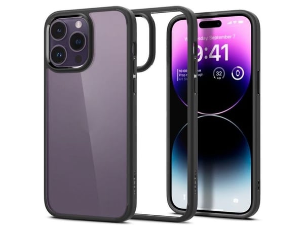 Spigen ACS04642, Suojus, Apple, iPhone 14 Pro Max, 17 cm (6.7"), Musta, Läpinäkyvä