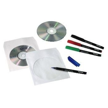 Hama CD-ROM Paper Sleeves 50, White, 50 levyt, Valkoinen, 128 mm, 126 mm, 20 mm, 131 g