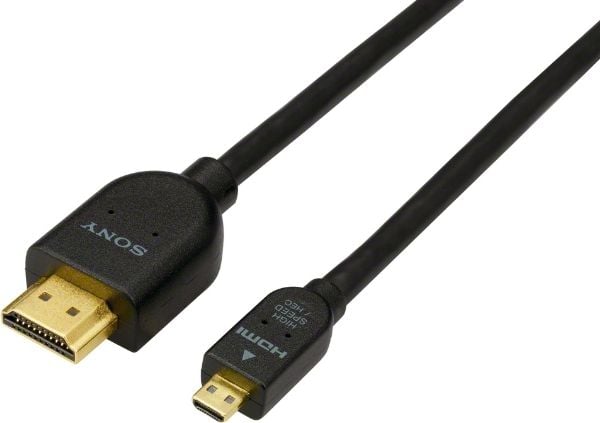 Sony DLC-HEU15 - HDMI-kaapeli Ethernet - 19-pinninen micro HDMI Type D han til HDMI han - 1,5 m - Cyber-shot DSC-RX10, RX100; Handycam FDR-AX45, AX...