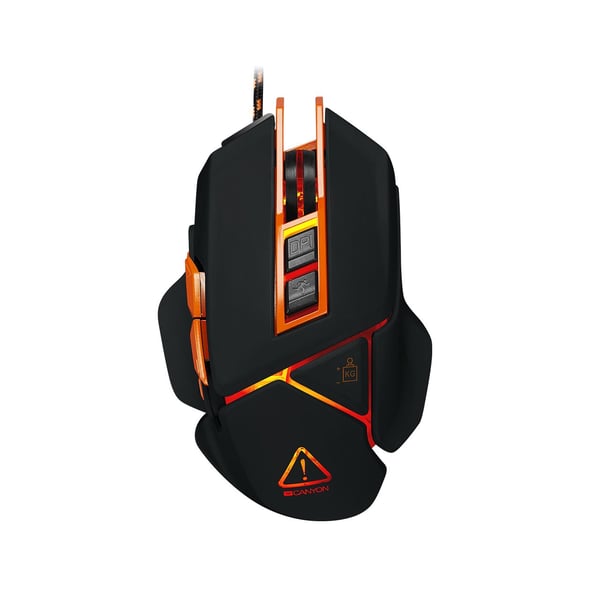 Canyon Hazard CND-SGM6N - Mus - optisk - 9 knapper - kablet - USB - svart - løsvekt