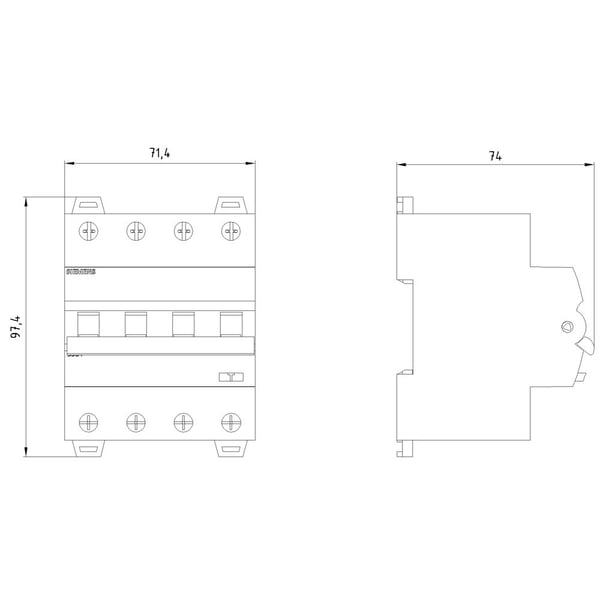Siemens 5SU13467FP10 FI-sikkerhedsafbryder/automatsikring Sikringsstørrelse = 3 4-polet 10 A 0,003 A