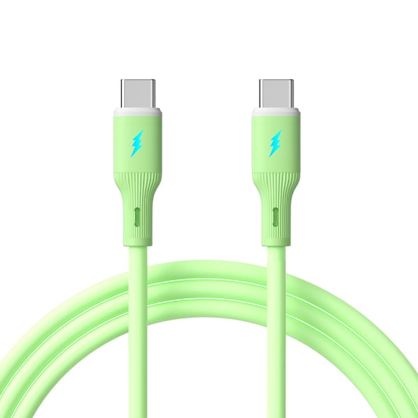 Akyga - USB-kabel - USB-C (hann) til USB-C (hann) - USB 2.0 - 20 V - 3 A - 1 m - Hurtiglading opptil 60W - grønn