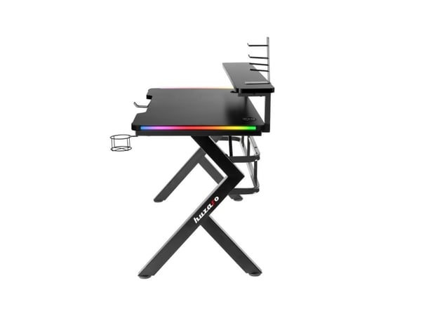 Huzaro Hero 5.0 RGB-pelipöytä, 1200 mm leveä, 600 mm syvä, MDF, musta