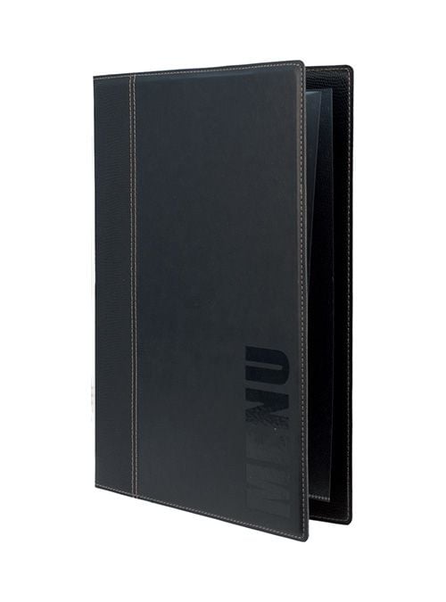 Securit MC-TRA4-BL, A4, Läder, PU-plast, Plast, Svart, Matt, Lack, Plast, Rundade hörn