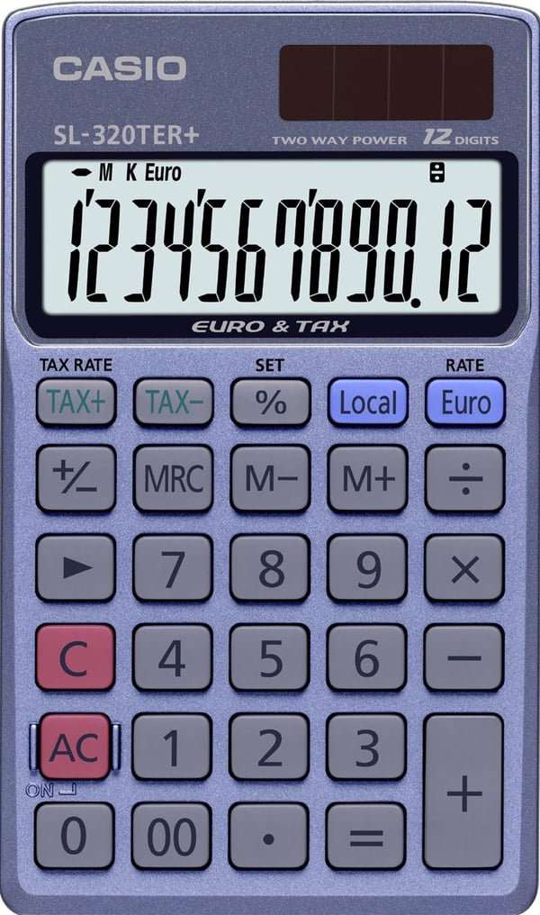Casio SL-320TER+ - Lommekalkulator - 12 sifre - batteri, solpanel