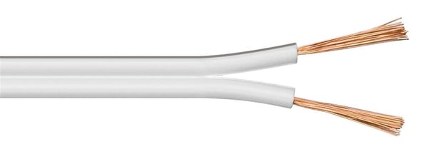 MicroConnect - høyttalerkabel i løsvekt - 2,5 mm² - 50 m - hvit
