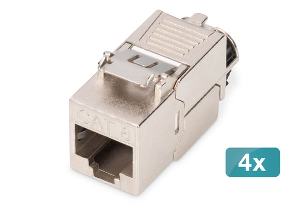 Digitus DN-93816-4, litteä, hopea, RJ-45, LSA, uros, naaras