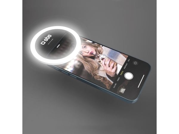 SBS TESELFIERINGLIGHT selfielampa LED batteridriven, svart