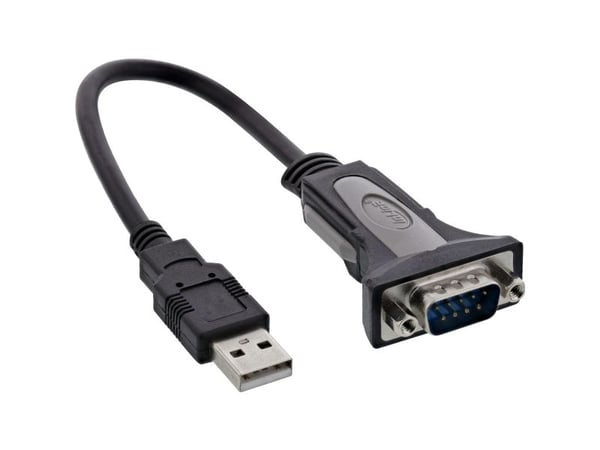 InLine 4043718121441, USB A, DB9, 0,25 m, Svart
