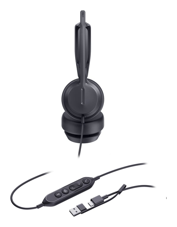 Hodesett Yealink UH42 Dual Teams USB-C/A Hodesett med ledning og hodebøyle Połączenia/muzyka USB Type-C / USB Type-A Svart