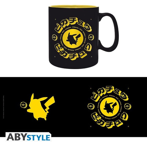 ABYstyle Pokémon, Yksi, 0,46 L, Muki, Universaali, musta, Keltainen, Keraaminen
