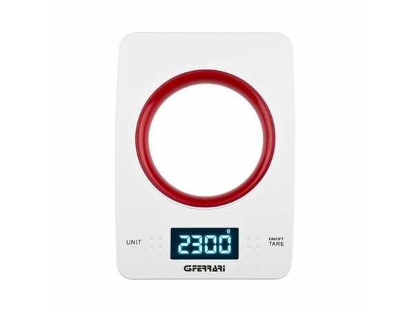 G3 Ferrari G20071, Sähkökeittiövaaka, 5 kg, 1 g, Punainen, Valkoinen, Pöytämalli, Suorakulmio