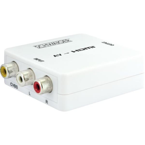 Schwaiger HDMRCA01 513 AV-muunnin 1920 x 1080, 3 x RCA–HDMI, valkoinen