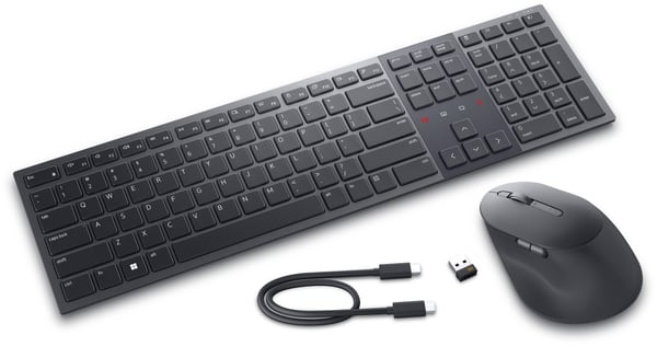 Dell Pro Premium Collaboration KM900 - Sats med tangentbord och mus - samarbete - bakgrundsbelyst - trådlös - 2.4 GHz, Bluetooth 5.1 - QWERTY - USA...