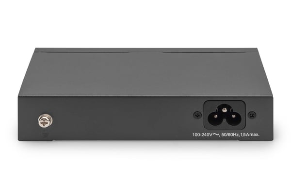 DIGITUS - Switch - ikke-styrt - 4 x 10/100/1000 (PoE) + 1 x 10/100/1000 (opplink) - stasjonær - PoE (60 W)