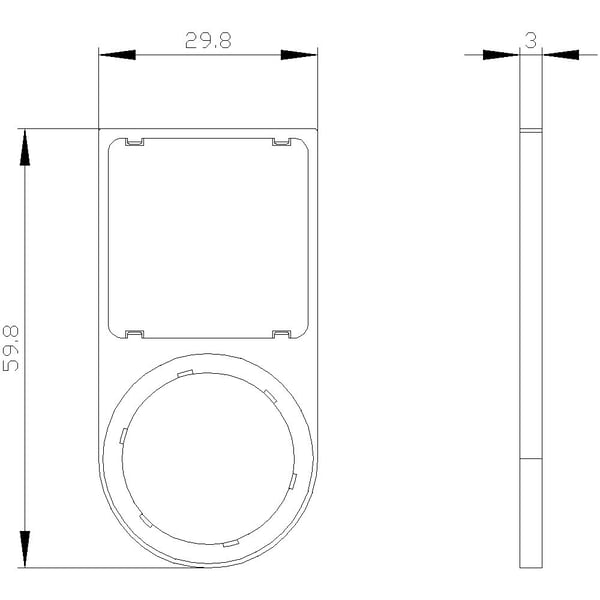 Siemens 3SU1900-0AT10-0AA0, Musta, Muovi, 29,8 mm, 59,8 mm, CE, RoHS, Kiina