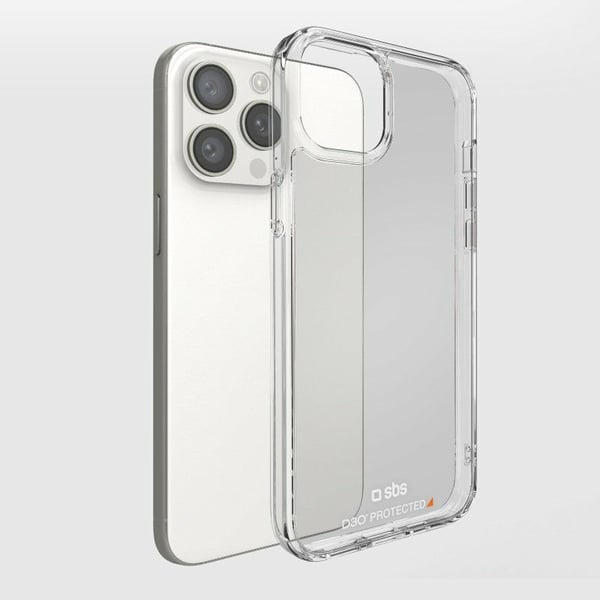 SBS D3O deksel til iPhone 15 Pro - gjennomsiktig