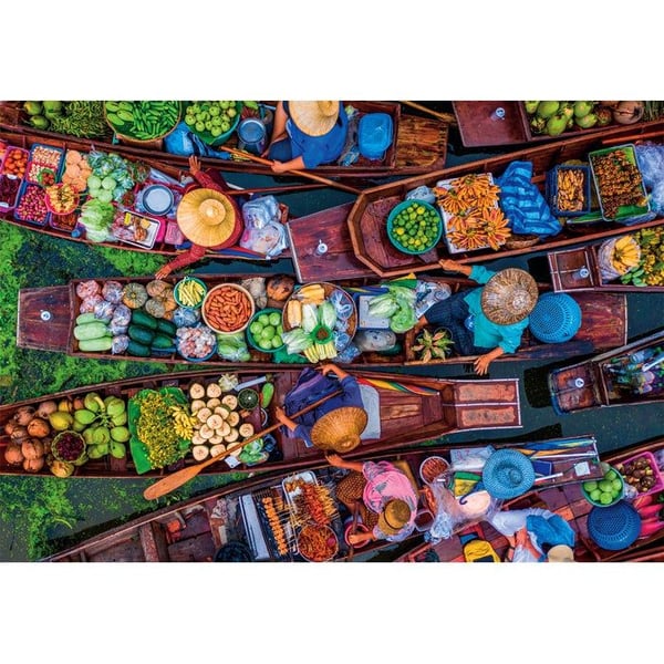 Clementoni Puslespil HQC Thai Floating Market, 1000 brikker