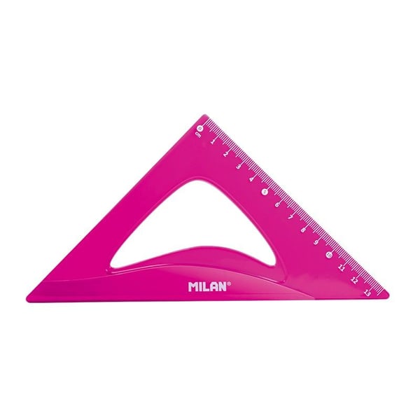 Milan Flex & Resistant Acid, Protractor, Linjal, Trekant, 4 stykker, Rosa, 45° & 60°, Halvsirkel, 108 g