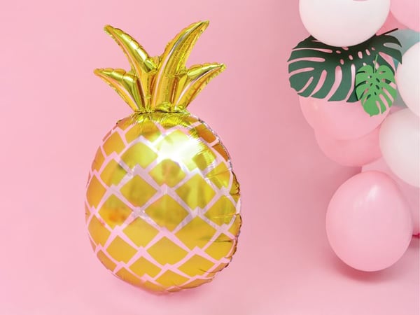 PartyDeco Pineapple, Gull, Figur, Folie, 380 mm, 630 mm, 50 stykker