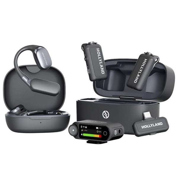 Hollyland LARK MAX 2 Ultimate Combo med OWS-monitor, headset + Camera RX + USB-C RX mikrofonsystem