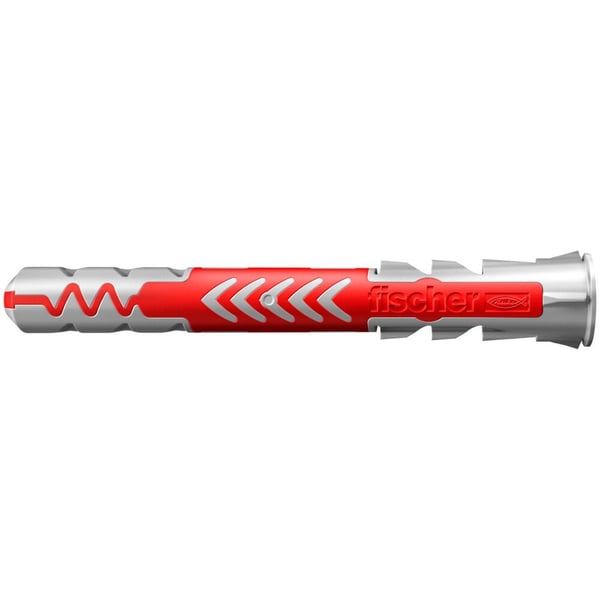 Fischer DuoPower, Veggplugg, Lettbetong, Murstein, Betong, Murverk, Gipsplater, Nylon, Grå, Rød, 6 mm, 50 mm