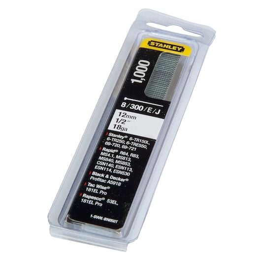 Stanley 1-SWKBN100T, Niittipakkaus, 2,5 cm, Hopea, Stanley, 1000 kpl