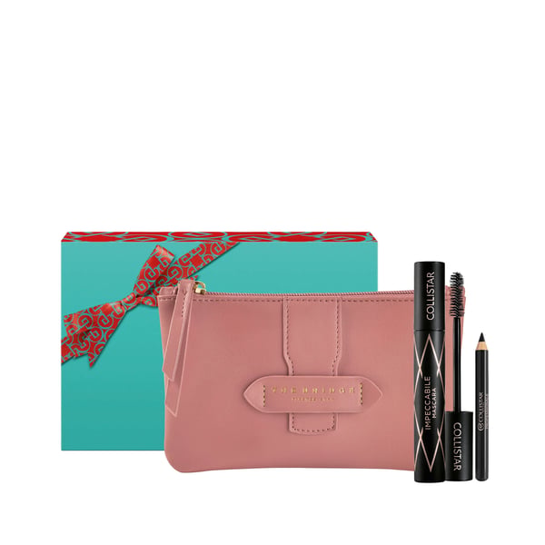 Collistar Set Including Impeccable Mascara 14ml Mini Eye Pencil 08g And Cosmetics Bag
