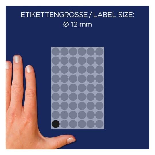 Avery 3140 runde etiketter 12 mm permanent, 270 stk., svarte