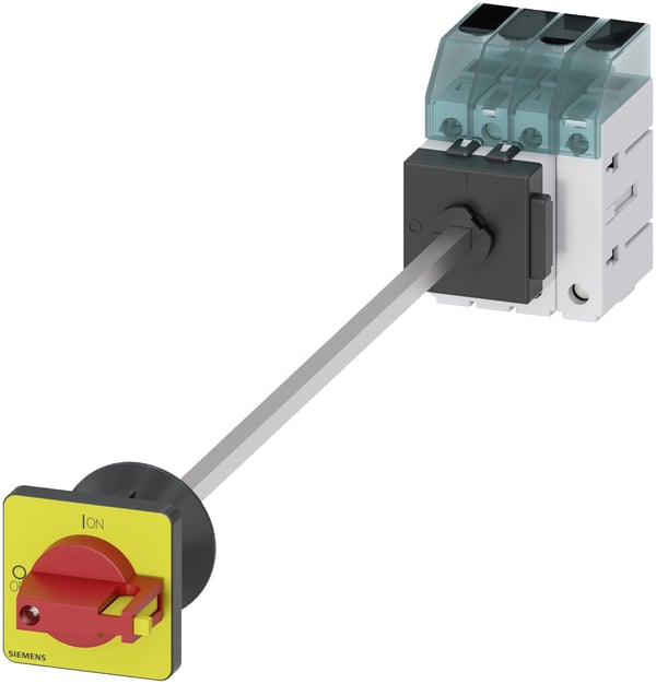 Siemensin kuormakytkin, punainen, keltainen, 4-napainen, 16 mm², 40 A, 690 V/AC, 3LD33400TL13, 4P, IP65, 60 mm, 68 mm, 83 mm, 420 mm