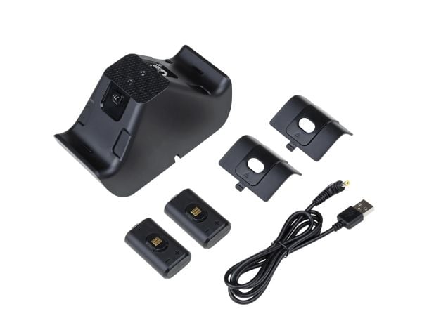 Bigben Interactive XBXDUALCHARGER, Xbox Series S, Xbox Series X, Ladestativ, Svart, Microsoft, USB, 122 mm