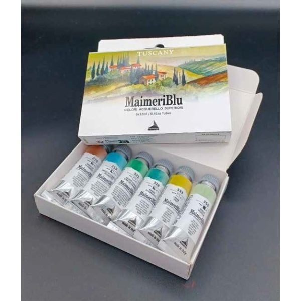 MaimeriBlu Watercolour set Tuscany - 6 tubes 12ml - Professional Watercolours MaimeriBlu Watercolour set Tuscany - 6 tubes 12ml - Professional Watercolours
