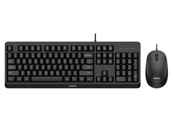 Philips SPT6207BL/00 tastatur- og musesett, USB, kablet QWERTY, svart