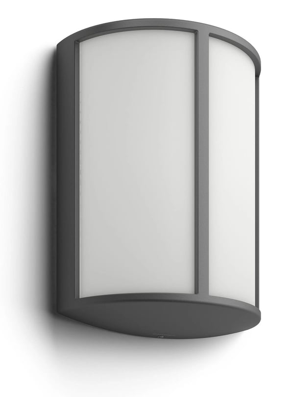 Philips myGarden Stock - Vägglampa - LED - 6 W (motsvarande 47 W) - varmt vitt ljus - halv lykta - antracitgrå